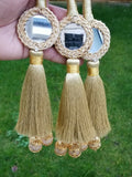 Indian punjabi pranda mehndi jagoo mirror bridal patiala paranda hair braid gg15
