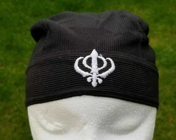 New Fashion House Indian Sikh Punjabi Hat Ready To Wear Patka In Black Or Doo Rag And Biker Skull Cap Cotton Bandana With Tie Cords, Black, One Size, Black - Foto 11