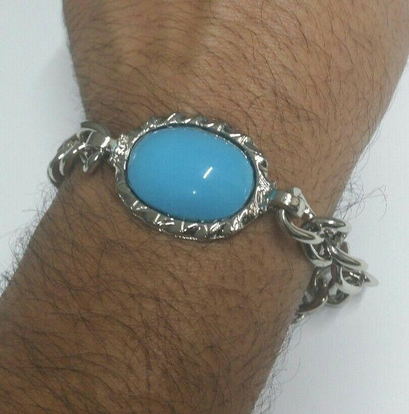 Stunning Steel SALMAN KHAN STYLE Movie Tubelight Bajrangi Turquoise Bracelet P