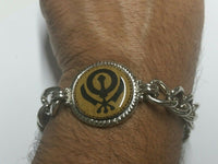 Stunning Steel Singh Khalsa Sikh Khanda Chain Bracelet  Lovely Punjabi design E