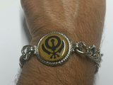 Stunning Steel Singh Khalsa Sikh Khanda Chain Bracelet  Lovely Punjabi design E