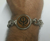 Stunning Steel Singh Khalsa Sikh Khanda Chain Bracelet  Lovely Punjabi design D