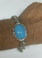 Stunning Steel SALMAN KHAN STYLE Movie Tubelight Bajrangi Turquoise Bracelet P