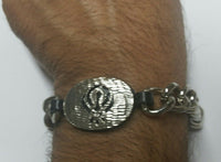 Stunning Steel Singh Khalsa Sikh Khanda Chain Bracelet  Lovely Punjabi design G