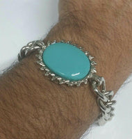 Stunning Steel SALMAN KHAN STYLE Movie Tubelight Bajrangi Green Stone Bracelet L