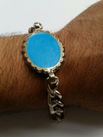 Stunning Steel SALMAN KHAN STYLE Movie Prem Ratan Dhan Payo Turquoise Bracelet D