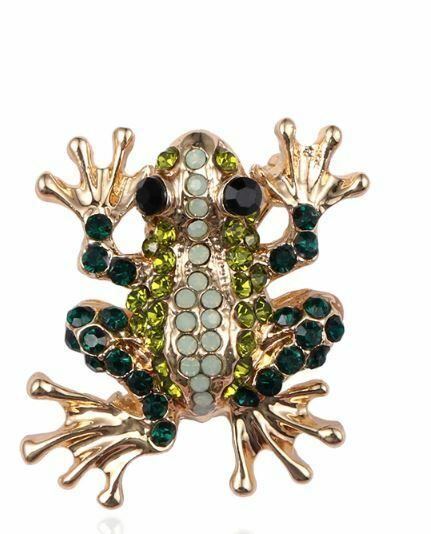 Vintage Look Gold Plated Stunning Frog Brooch Suit Coat Broach Collar Pin B20