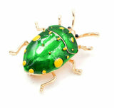 Vintage Look Gold Plated Green Beetle Brooch Suit Coat Broach Collar Pin GIFT B4