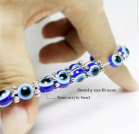 Turkey Glass Bead Evil Eye Protection Talisman Hamsa Hand Fatima Palm Bracelet