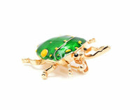 Vintage Look Gold Plated Green Beetle Brooch Suit Coat Broach Collar Pin GIFT B4