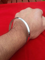 Unisex Chrome Plated 3 lines Punjabi SIKH Singh Chunky Kara Bracelets