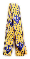 Yellow Sikh Singh Kaur Khalsa Adjustable Gatra Belt for Siri Sahib or Kirpan with embroidery Khandas