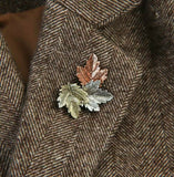 Lovely Vintage Look Maple Leaf Brooch Broach Suit Coat Pin Exquisite Collar S1