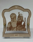 Sikh Guru Nanak Ji Gobind Singh Wood Carved Photo Portrait Sikh Desktop Stand F3