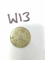 Antique Silver Plated Lakshmi Ganesh Hindu Gods Good Luck Pot Token Coin W13