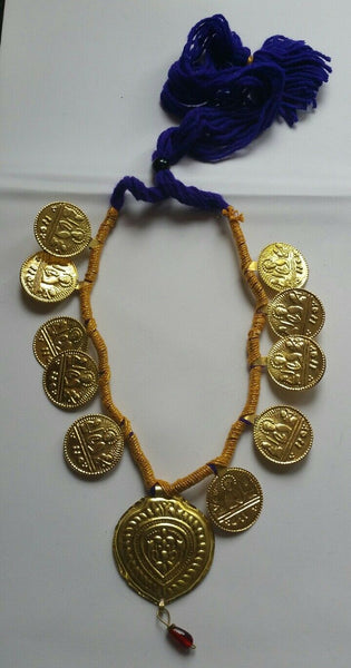 Punjabi Folk Cultural Bhangra Gidha Kaintha Taweets in Purple thread necklace T9