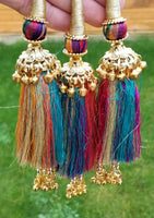 Indian punjabi pranda mehndi jagoo mirror bridal patiala paranda hair braid gg13