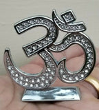 Stunning Hindu Punjabi Silver plated OM Legend Car Dashboard Desktop Stand UU15