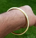 Laser khanda engraved gold plated sikh singh kaur khalsa kara kada bangle aa1