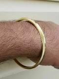 Laser khanda engraved gold plated sikh singh kaur khalsa kara kada bangle aa1