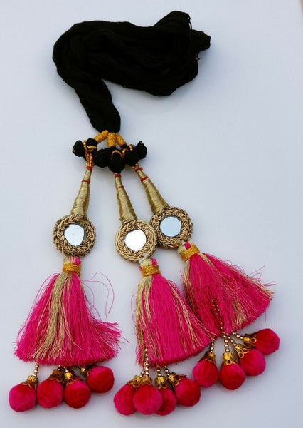 Indian punjabi pranda mehndi jagoo mirror bridal patiala paranda hair braid gg8