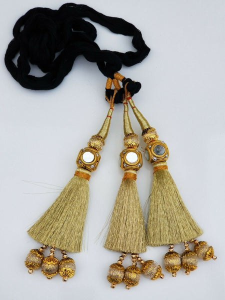 Indian punjabi pranda mehndi jagoo mirror bridal patiala paranda hair braid gg4