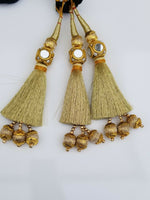Indian punjabi pranda mehndi jagoo mirror bridal patiala paranda hair braid gg4
