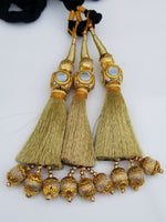 Indian punjabi pranda mehndi jagoo mirror bridal patiala paranda hair braid gg4