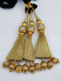 Indian punjabi pranda mehndi jagoo mirror bridal patiala paranda hair braid gg4