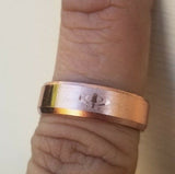 Copper color khanda ring engraved fashion sikh singh kaur khalsa challa gift h24