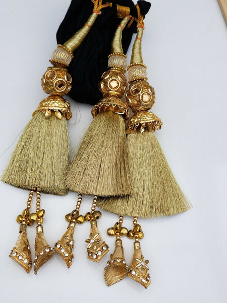 Indian punjabi pranda mehndi jagoo mirror bridal patiala paranda hair braid gg3