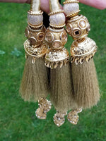 Indian punjabi pranda mehndi jagoo mirror bridal patiala paranda hair braid gg3