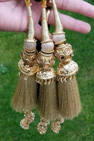 Indian punjabi pranda mehndi jagoo mirror bridal patiala paranda hair braid gg3