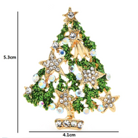 Christmas Tree Brooch Vintage look Gold plated broach Celebrity Queen pin i22
