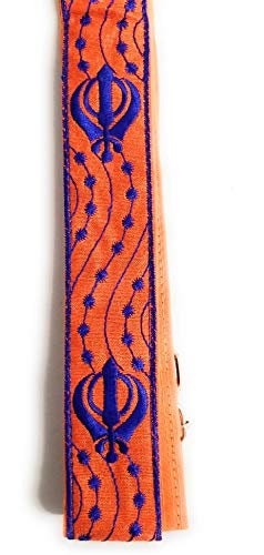 Orange sikh singh kaur khalsa adjustable gatra belt for siri sahib or kirpan with embroidery khandas