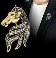 Stunning vintage look gold plated retro horse celebrity brooch broach pin f1