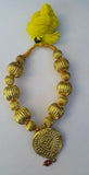 Punjabi folk cultural bhangra gidha kaintha pendant  yellow thread necklace m5
