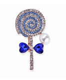 Lollipop brooch vintage look rose gold plated celebrity broach queen pin u10 blu