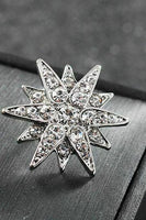 Stunning vintage look silver plated star shaped brooch suit coat broach pin b15