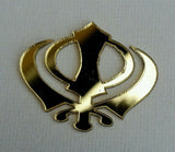 Sikh punjabi small golden khanda singh khalsa acrylic adhesive back sticker gift