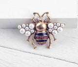 Stunning vintage look gold plated gold honey bee brooch suit coat broach pin z7p