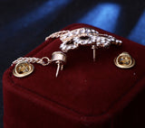 Crown designer brooch stunning gold silver plated vintage look diamonte pin kk