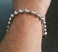 Chrome plated steel meditation praying beads talisman sikh simarna bracelet b2