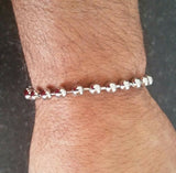 Chrome plated steel meditation praying beads talisman sikh simarna bracelet b2