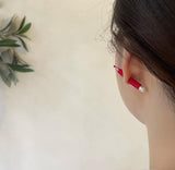 Red pencil ear studs celebrity fashion pin pair stunning hot hollywood look k10