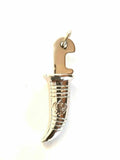 Stainless steel sikh singh kaur sword khanda engraved pendant in thread necklace