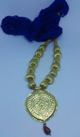 Punjabi folk cultural bhangra gidha kaintha pendant blue thread necklace z2