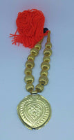 Punjabi folk cultural bhangra gidha kaintha pendant orange thread necklace z6