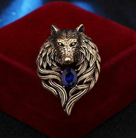 Stunning vintage look gold plated retro wolf celebrity brooch broach pin z18