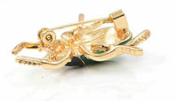 Vintage look gold plated green beetle brooch suit coat broach collar pin gift b3